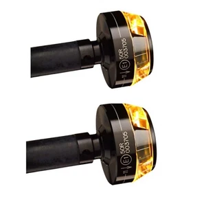 Set Of Motogadget Bar End LED mo.blaze Disc Turn Signals Black - Suit 1" & 7/8" - Picture 1 of 8