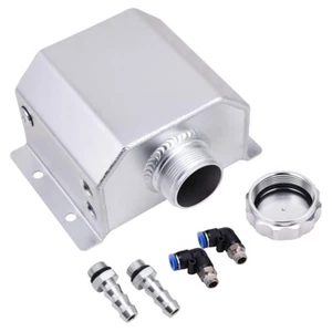 1L Aluminum Oil Catch Can Radiator Coolant Overflow Recovery Tank Reservoir &Cap - Picture 1 of 10