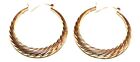 Solid 14K yellow gold marked 14K large flawless hoop earrings Lot#476
