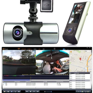 HD Car DVR Dual Camera Lens Dash Cam GPS Logger Google Map G-Sensor Time Stamp - Picture 1 of 1