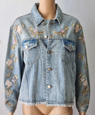 NUEVA CAMISA VAQUERA BORDADA WESTERN ONE TEASPOON S 4 8 $450 MUJER CHAQUETA AZUL Foto 1 de 4