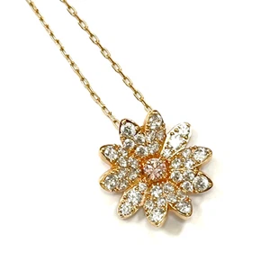 Swarovski Crystal Eternal Flower Pink Clear Pendant Necklace Rose Gold-Tone - Picture 1 of 10