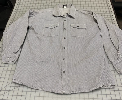 Camisa de Trabajo PRSN BLU Manga Larga Azul y Blanco Rayas 'Prisión', Talla Mediana Foto 1 de 4