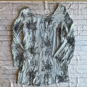 RnB 1X To Dress Embroidered Floral Peasant Wide neck NEW NWT Bell Sleeve Blue - Picture 1 of 17