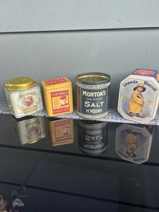 Lot Of 4 Vintage Kitchen Tins Lipton Tea, Hersheys Cocoa Morton’s Salt No Lid & - Picture 1 of 18