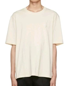 AMI Paris Off-White Ami de Cœur  Classic Embroidered Heart T-Shirt Sz Large - Picture 1 of 10