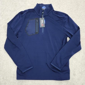 RLX Ralph Lauren Men Medium 1/4 Zip Pullover Longsleeve Golf Top Navy - Picture 1 of 9