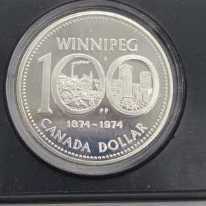 1874-1974 Canadian $1 Winnipeg Centennial Specimen Silver Canada Dollar Coin - Picture 1 of 12