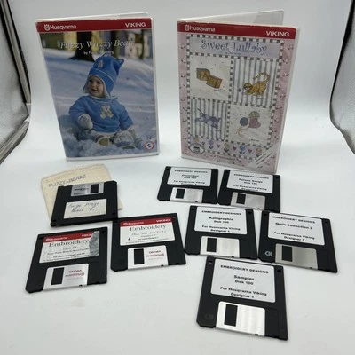 Husqvarna Viking Embroidery Designs Sampler Floppy Disks Lot Designer 1 - image 1 of 4
