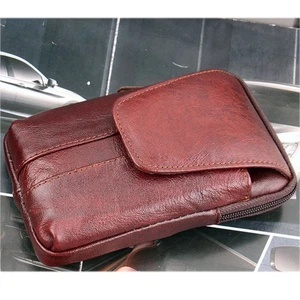 Reddish-brown Wallet Case Multifunctional Zipper Phone Bag Vertical Section - Picture 1 of 12