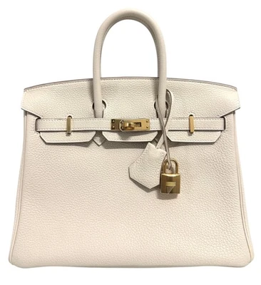 Hermes Birkin 25 Craie White Beige Togo Leather Gold Hardware Handbag - Image 1 of 4
