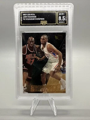 MICHAEL JORDAN #S-7 GMA 8.5 1995 Metal Stackhouse’s Scrapbook Jerry Stackhouse - Image 1 of 2