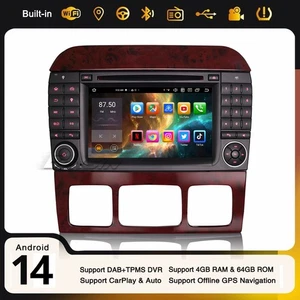 Android 14 Autoradio Mercedes Classe S/CL W220 W215 8 Cœurs DAB+ Carplay Navi CD - Imagen 1 de 19