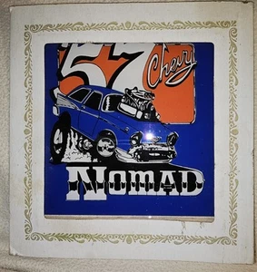57 Chevy Nomad Dragster Carnival Fair Boardwalk Prize Mirror Picture Vintage 80s - Picture 1 of 1