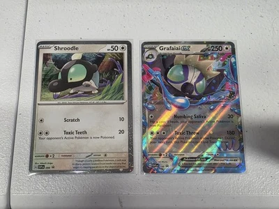 Pokemon Grafaiai EX + Shroodle SVP 099 100 Black Star Promo Set of 2! NM - Image 1 of 4