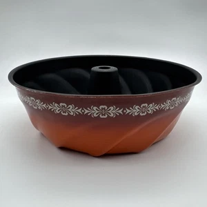 Vtg Nordic Ware Burnt Orange Ombré 10” Bundt Pan for Streusel Swirl Cake Mixes - Picture 1 of 14