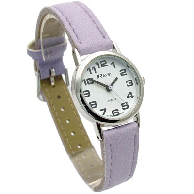 Ravel Ladies Super-Clear Easy Read Quartz Watch Lilac Strap R0105.13.17LA - Image 1 of 2