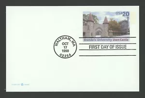 1998 US Scott #UX299 20c Brandeis University Postal Card, FDC - Picture 1 of 1