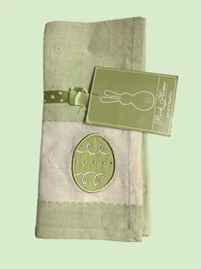 Juego de 4 servilletas de mesa Rich Homes verdes primavera huevo de Pascua 10" cuadrados algodón nuevo con etiquetas - Imagen 1 de 3