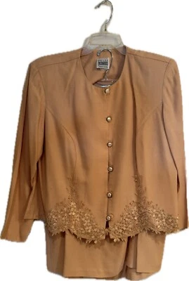 Falda y chaqueta R&M Richards Karen Kwong 2 piezas talla 20 Foto 1 de 4