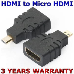 Micro HDMI Male to HDMI Female Adapter Cable Converter Connector for Tablet TV - Picture 1 of 11