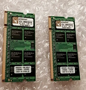 Kingston KTA-MB667K2/2G 2x1GB Kit - PC2-5300 DDR2 667mHZ Sodimm Laptop Memory - Picture 1 of 2