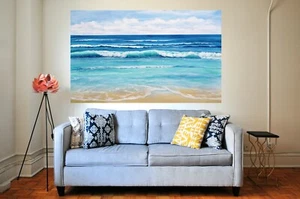Sommer Meer Welle 4 cm Keilrahmen 150cmx100cm PopArt/Bild/Ferienwohnung/Landhaus - Bild 1 von 5