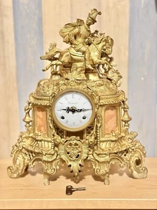 Antique Imperial Beautiful Ornate Brass Italian Mantel Clock - Picture 1 of 10