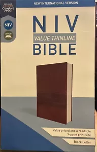 NIV, Value Thinline Bible, Leathersoft, Burgundy, Comfort Print Zondervan - Picture 1 of 2