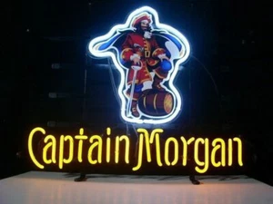 Captain Morgan Original Spiced Rum Neon Light Sign 24"x20" Bar Man Cave Glass - Picture 1 of 2