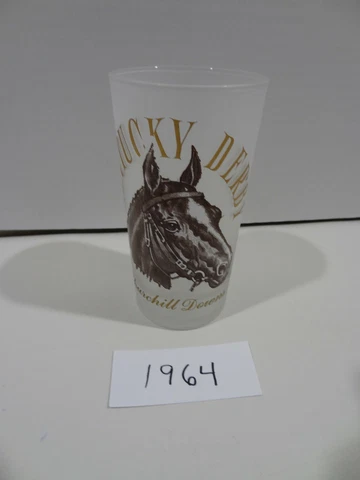 Vintage 1964 Kentucky Derby Churchill Downs Mint Julep Tumbler Glass Hi Ball Cover