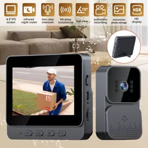 Wireless Video Doorbell Intercom System Smart with 4.3'' Screen 1080P HD Monitor - Picture 1 of 22