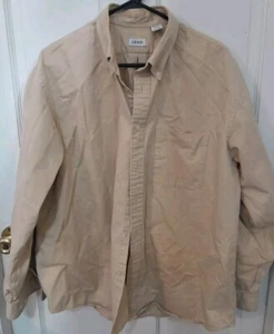 Mens Izod XL Light Beige 100% Cotton Soft Heavy Shirt Nice Preowned Condition - Picture 1 of 7