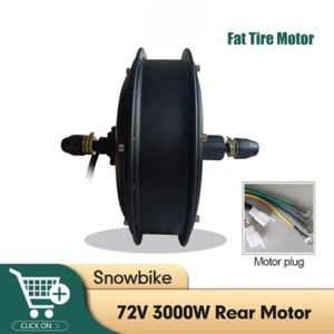 72V 3000W Sin escobillas Sin Engranaje Trasero Giratorio/Cassette Snowbike Motor 4.0 Neumático 20 26" - Imagen 1 de 16
