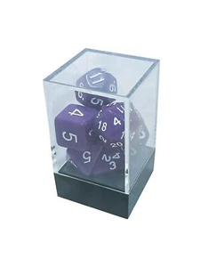 Juego de dados poliédricos púrpura opaco con números blancos - Imagen 1 de 2