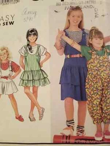 UC Simplicity 7307 Toddler Kids Jumper Dress Overall Vintage Size 3 4 5 6 - Picture 1 of 2