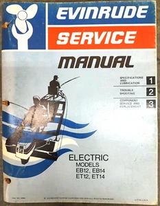 1975 Evinrude Service Manual No 5086 Electric Models EB12, EB14, ET12, ET14 OEM - Foto 1 di 3