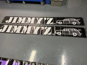 2 BANNERS VINTAGE JIMMY'Z 1984 10 PIES DE LARGO... BANNER PROMOCIONAL ORIGINAL TIENDA MINORISTA - Imagen 1 de 8