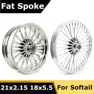 Fat Spoke Wheels Rims 21x2.15 18x5.5 for Harley Softail Night Train FXSTB FLSTF - Bild 1 von 12