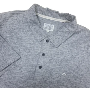 Rag & Bone Standard Issue Herren XL grau Stretch Strick Kurzarm Polo - Bild 1 von 8