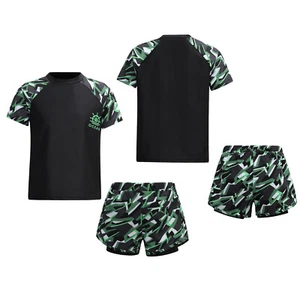 Kids Boy's Tops And Trunks Casual Swimsuit Gymnastics T-Shirt With Shorts Set - Picture 1 of 45