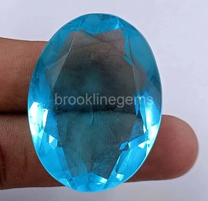 Piedra preciosa suelta corte ovalado topacio azul cielo certificado 113-117 quilates 24N - Imagen 1 de 6