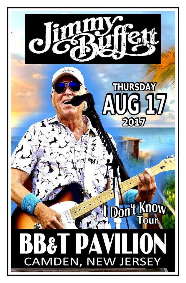 Concert Poster JIMMY BUFFETT  2017 CAMDEN NJ BB&T PAVILION - Image 1 of 2