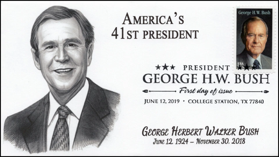 19-146, 2019, George HW Bush, Pictorial Postmark, FDC, 41st President - Image 1 of 1