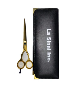 Barber Hair Cutting Scissor | 7 Inches | Stainless Steel| Gold | Carrying Case - Picture 1 of 3