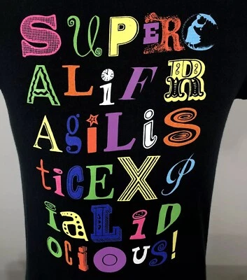 Disney Mary Poppins Adult Small Black T Shirt Disney Broadway Movie Tee Vintage - Image 1 of 4