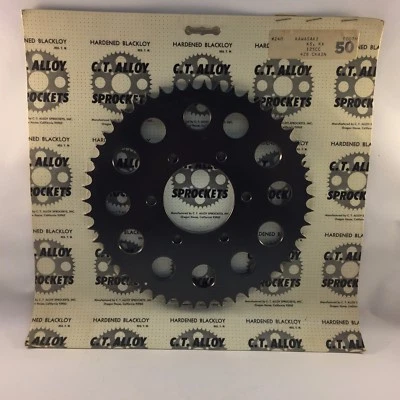 Piñones traseros de aluminio de 50 dientes Kawasaki KX 125 1974-76, KE-125 1976-83 Foto 1 de 2