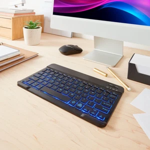 Small Bluetooth Backlit Keyboard - Anko - Black - Wireless Android IOS Windows - Picture 1 of 4