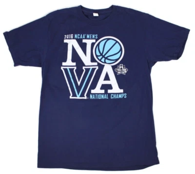 VILLANOVA WILDCATS BASKETBALL Blue T-Shirt Size M 2016 National Champs - Image 1 of 4