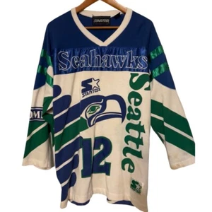 Vintage Starter Marke - SEATTLE SEAHAWKS AFC Fußball KÖNIGREICH Größe MEDIUM Trikot - Bild 1 von 9